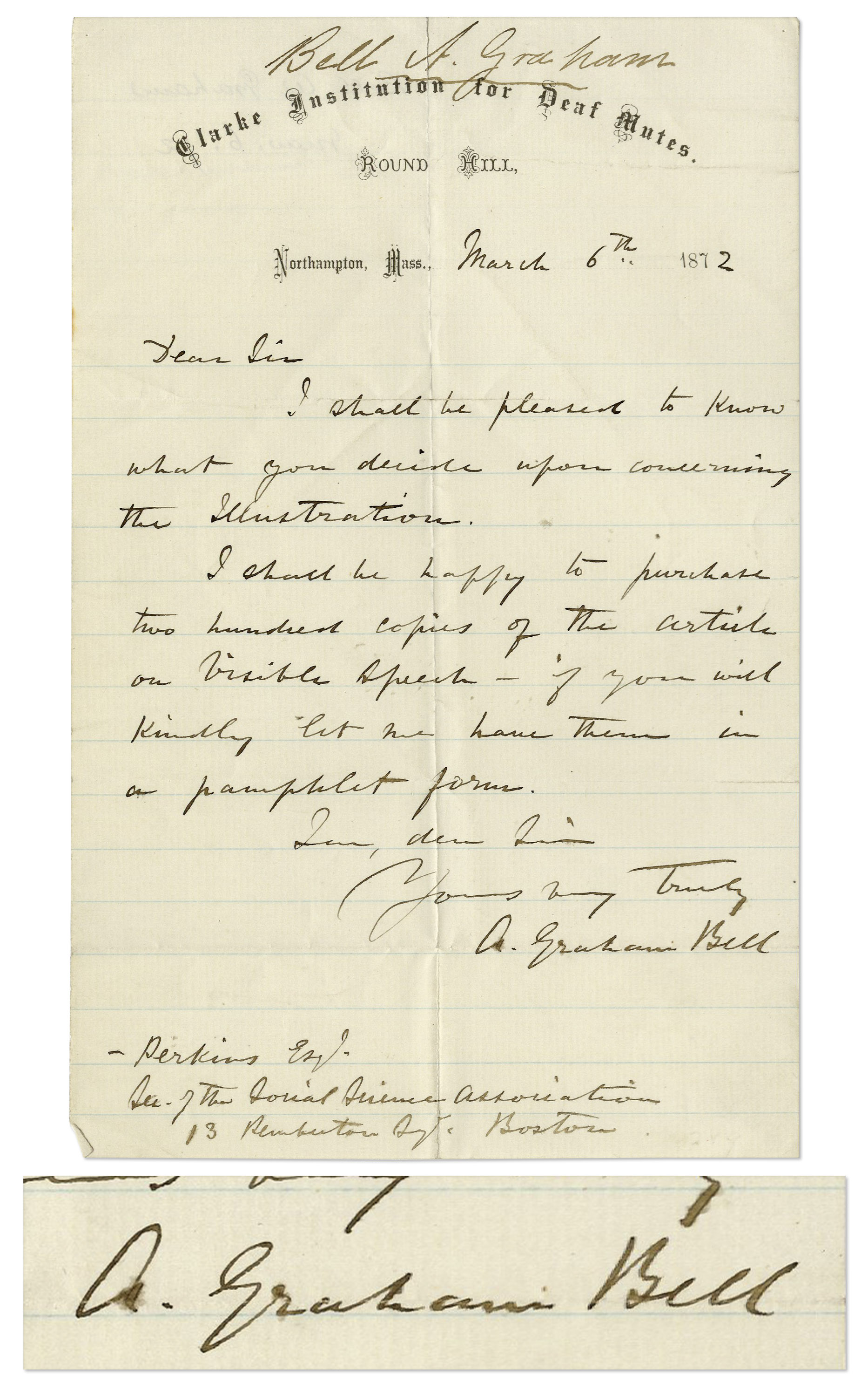 Lot Detail Alexander Graham Bell Autograph Letter Signed Regarding